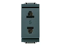 VIMAR Vimar 17044 Presa 2P 15A USA+EU ø4,8mm grigio