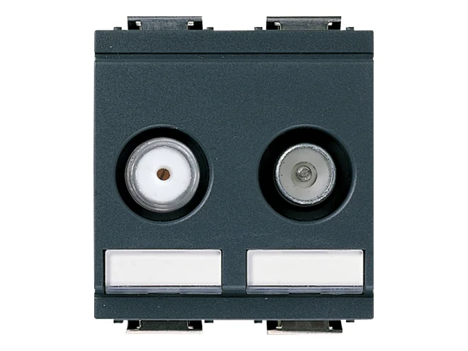 VIMAR Vimar 17067.10 Presa TV-RD-SAT passante 2 uscite grigio