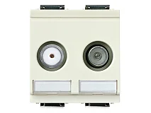 VIMAR Vimar 17067.10.B Presa TV-RD-SAT passante 2 uscite bianco