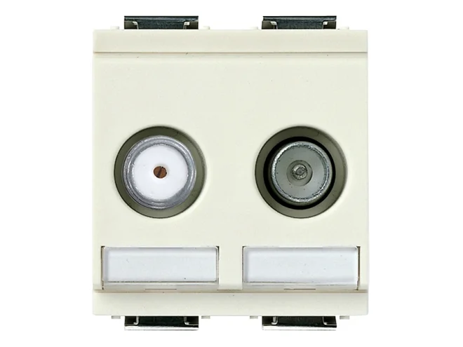 VIMAR Vimar 17067.10.B Presa TV-RD-SAT passante 2 uscite bianco