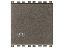 VIMAR Vimar 19008.2.L.M Pulsante 1P NO 10A 2M luce Metal