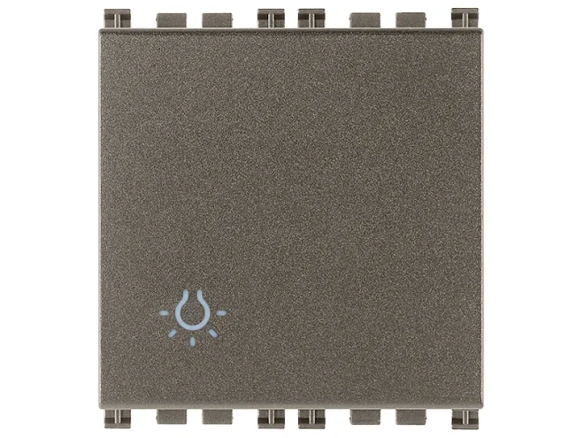 VIMAR Vimar 19008.2.L.M Pulsante 1P NO 10A 2M luce Metal