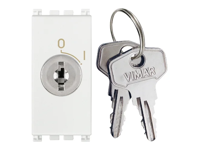 VIMAR Vimar 19086.CU.B Pulsante 2P NO 16A +chiave unif. bianco