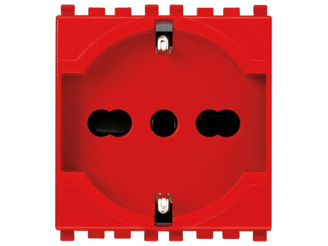 VIMAR Vimar 19210.R Presa 2P+T 16A universale rosso
