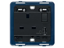 VIMAR Vimar 19223.A Presa 2P+T 13A BS+int.rosso+USB A grigio