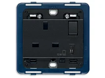 VIMAR Vimar 19223.C Presa 2P+T 13A BS+int.rosso+USB C grigio