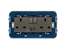 VIMAR Vimar 19224.AC.M 2prese 2P+T13ABS+int.rosso+USB A+C Metal