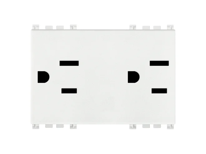 VIMAR Vimar 19246.B Due prese 2P+T 15A USA+SASO bianco