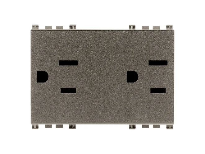 VIMAR Vimar 19246.M Due prese 2P+T 15A USA+SASO Metal