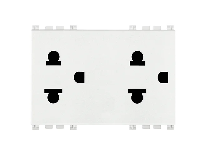 VIMAR Vimar 19249.B Due prese SICURY 2P+T 16A USA+EU bianco