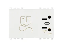 VIMAR Vimar 19290.AB.B Presa rasoio 230V antibatterico bianco