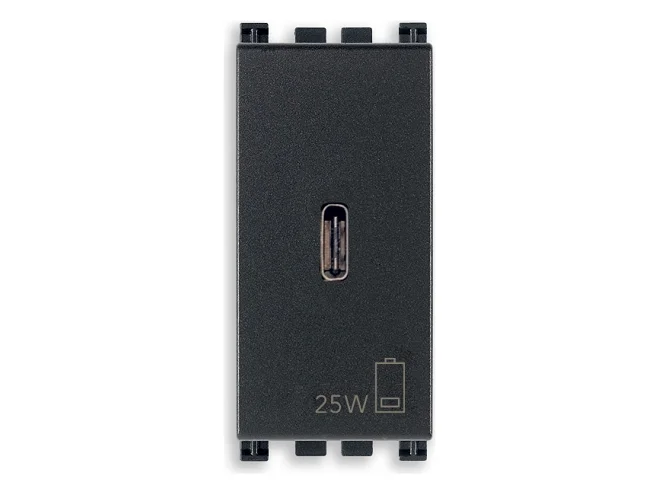 VIMAR Vimar 19292.C.25 Alimentatore USB C PD 25W grigio