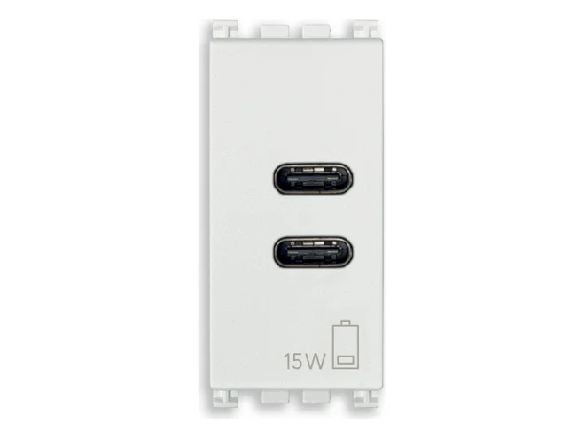 VIMAR Vimar 19292.CC.B Alimentatore USB C+C 15W 3A 5V 1M bianco
