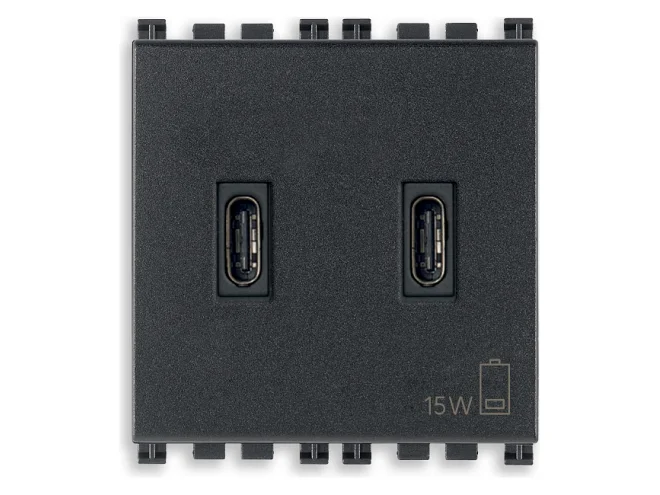 VIMAR Vimar 19295.CC Alimentatore USB C+C 15W 3A 5V 2M grigio