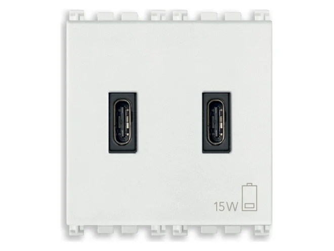 VIMAR Vimar 19295.CC.B Alimentatore USB C+C 15W 3A 5V 2M bianco