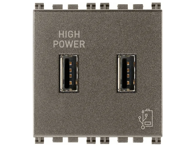 VIMAR Vimar 19295.M Unità alimentazione USB 5V 2,1A 2M Metal
