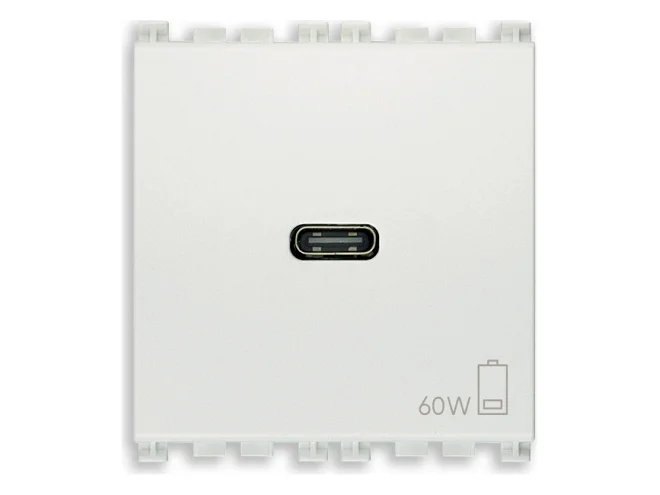 VIMAR Vimar 19298.60.B Alimentatore USB C 60W PD bianco