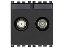 VIMAR Vimar 19302.10 Presa TV-RD-SAT passante 2 uscite grigio