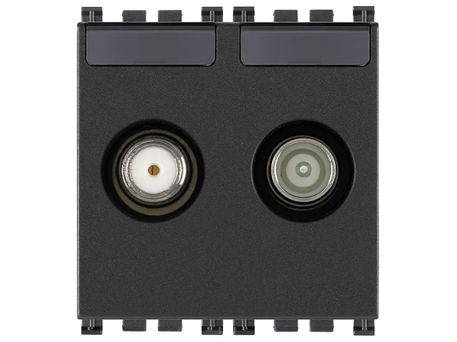 VIMAR Vimar 19302.10 Presa TV-RD-SAT passante 2 uscite grigio