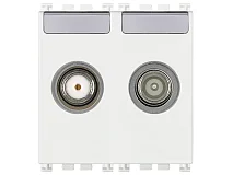 VIMAR Vimar 19302.10.B Presa TV-RD-SAT passante 2 uscite bianco
