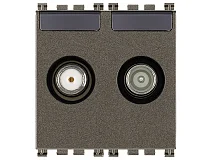 VIMAR Vimar 19302.10.M Presa TV-RD-SAT passante 2 uscite Metal