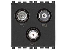 VIMAR Vimar 19303 Presa TV-FM-SAT diretta 3 uscite grigio