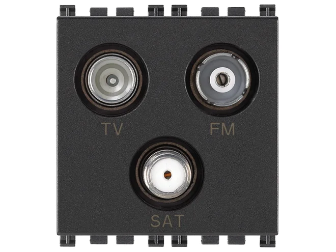 VIMAR Vimar 19303 Presa TV-FM-SAT diretta 3 uscite grigio