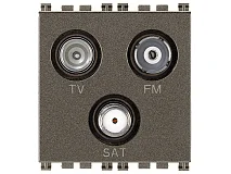 VIMAR Vimar 19303.M Presa TV-FM-SAT diretta 3 uscite Metal