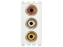 VIMAR Vimar 19335.B Presa con 3 connettori RCA bianco