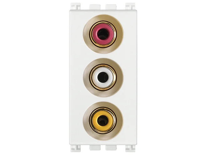 VIMAR Vimar 19335.B Presa con 3 connettori RCA bianco