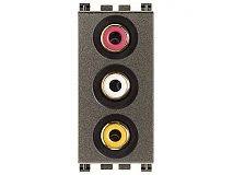 VIMAR Vimar 19335.M Presa con 3 connettori RCA Metal