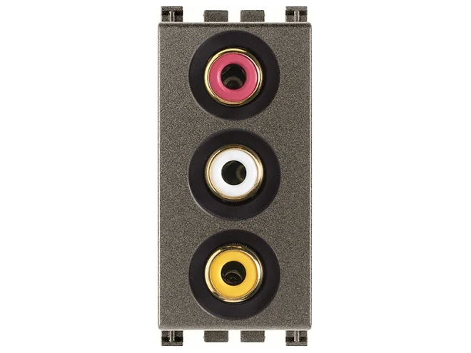 VIMAR Vimar 19335.M Presa con 3 connettori RCA Metal