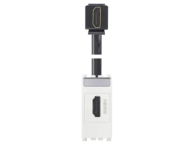VIMAR Vimar 19346.H.B Presa HDMI 2.1b con cavo a 90° bianco