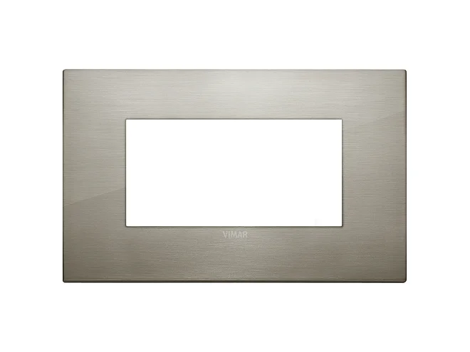VIMAR Vimar 19654.08 Placca Classic 4M acciaio spazzolato