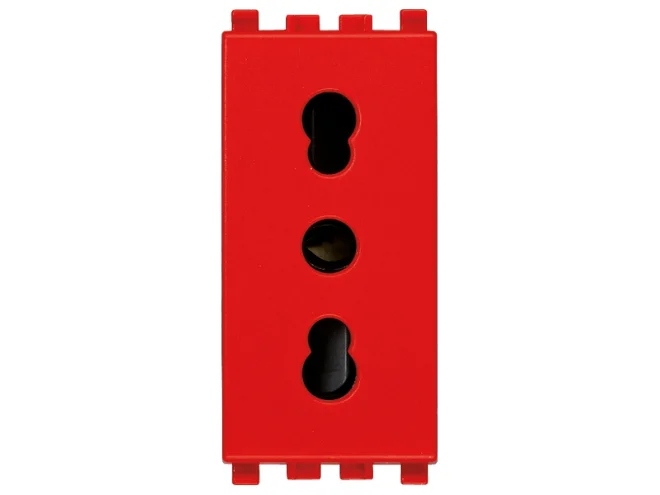 VIMAR Vimar 20203.R Presa 2P+T 16A P17/11 rosso