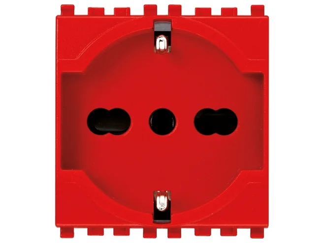 VIMAR Vimar 20210.R Presa 2P+T 16A universale rosso