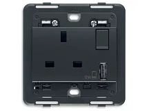VIMAR Vimar 20223.A Presa 2P+T 13A BS + int. + USB A grigio