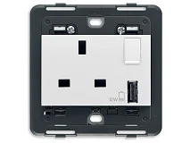VIMAR Vimar 20223.A.B Presa 2P+T 13A BS + int. + USB A bianco