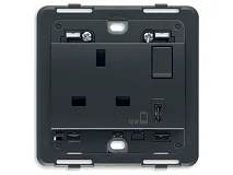 VIMAR Vimar 20223.C Presa 2P+T 13A BS + int. + USB C grigio