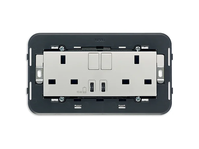 VIMAR Vimar 20224.CC.N 2 prese 2P+T 13A BS +int +USB C+C Next