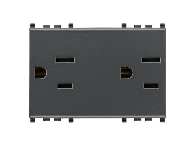 VIMAR Vimar 20243 2 prese SICURY 2P+T 15A USA+SASO grigio