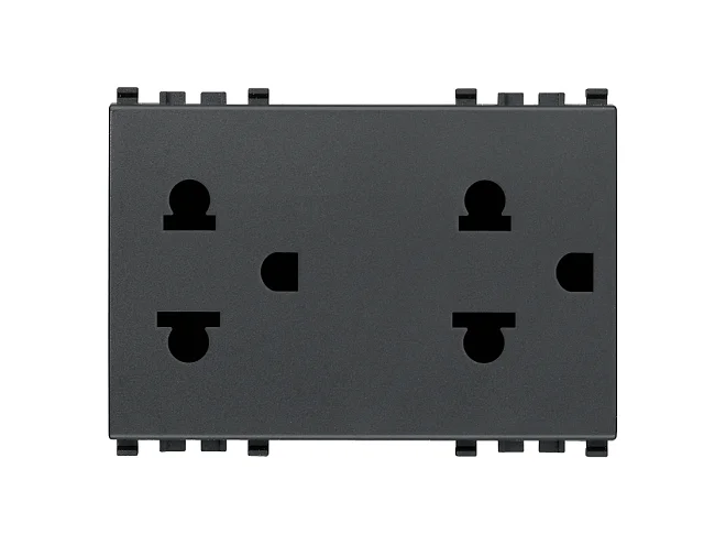 VIMAR Vimar 20249 Due prese SICURY 2P+T 16A USA+EU grigio