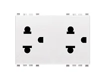 VIMAR Vimar 20249.B Due prese SICURY 2P+T 16A USA+EU bianco