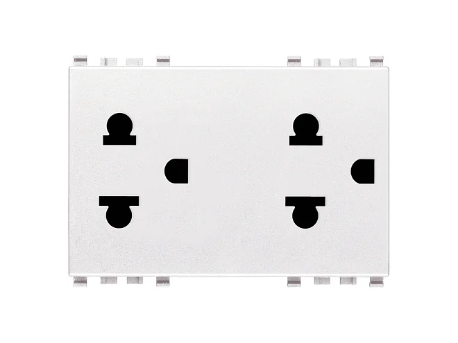 VIMAR Vimar 20249.B Due prese SICURY 2P+T 16A USA+EU bianco