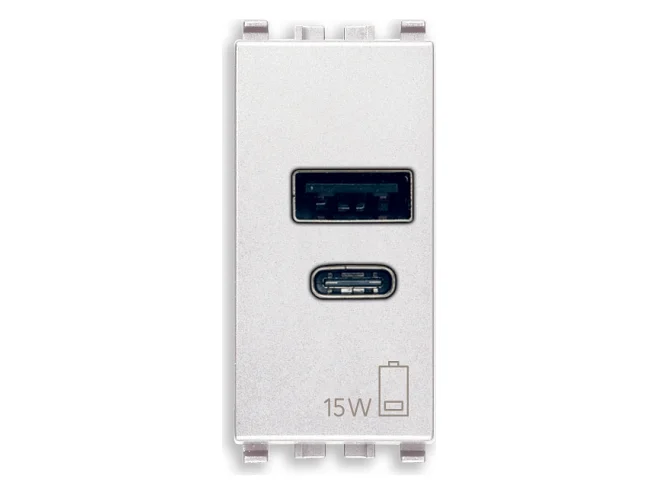 VIMAR Vimar 20292.AC.15.B Alimentatore USB A+C 15W 5V 1M bianco