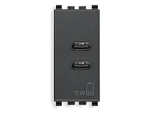 VIMAR Vimar 20292.CC Alimentatore USB C+C 15W 3A 5V 1M grigio