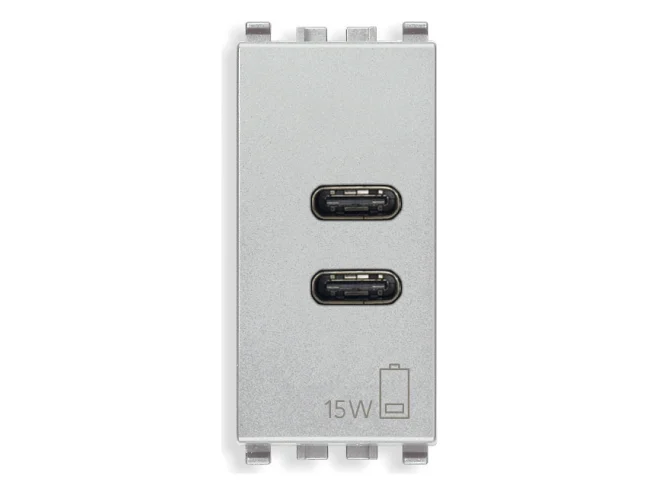 VIMAR Vimar 20292.CC.N Alimentatore USB C+C 15W 3A 5V 1M Next