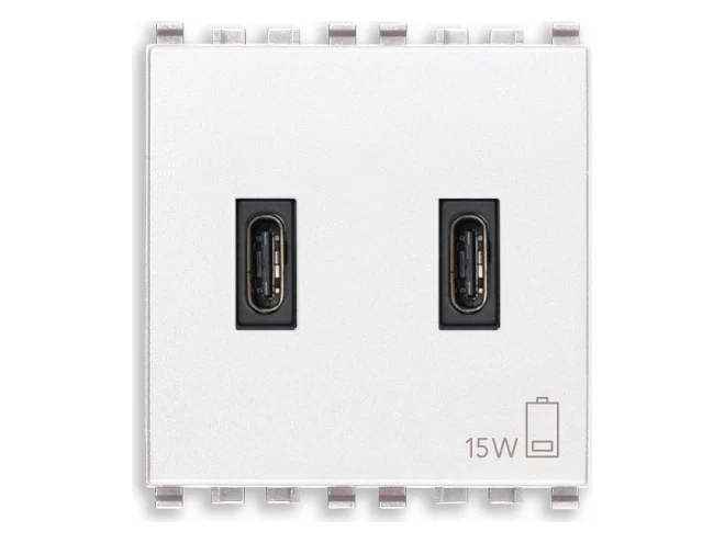 VIMAR Vimar 20295.CC.B Alimentatore USB C+C 15W 3A 5V 2M bianco
