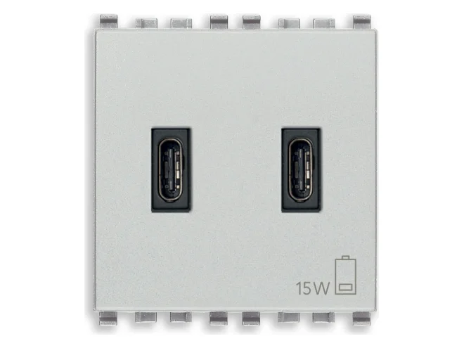 VIMAR Vimar 20295.CC.N Alimentatore USB C+C 15W 3A 5V 2M Next