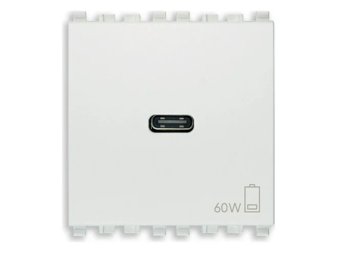 VIMAR Vimar 20298.60.B Alimentatore USB C 60W PD bianco